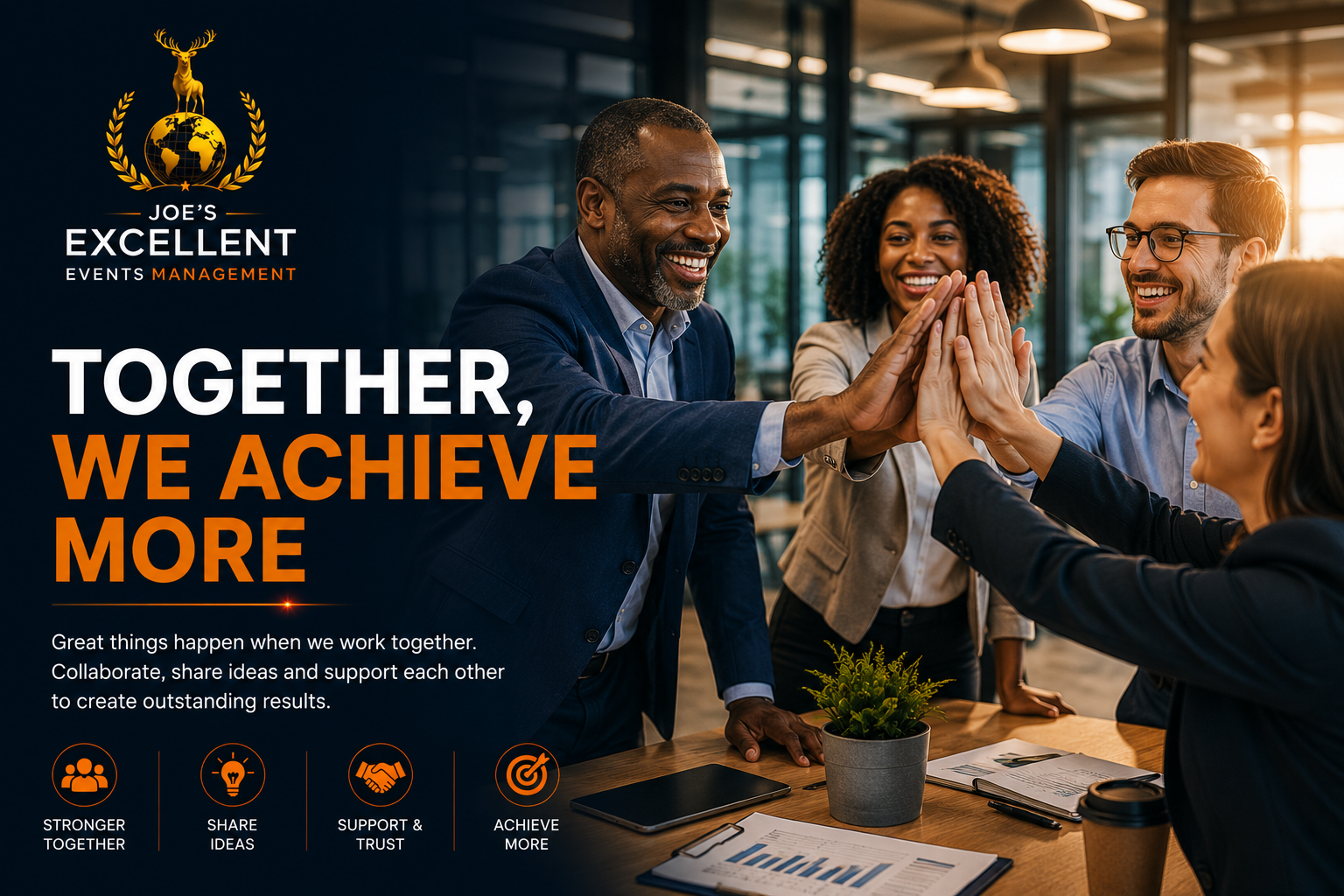 Diverse professional team welcoming a new candidate